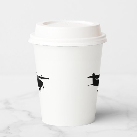 Vliegtuig Cessna Black Silhouette Flying Decor Papieren Bekers (Links)