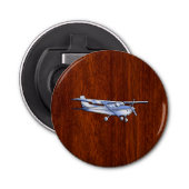 Vliegtuig Cessna Cessna Flying Mahogany Button Flesopener (Voorkant)