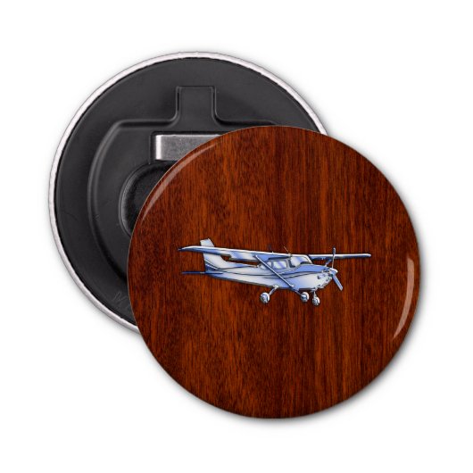 Vliegtuig Cessna Cessna Flying Mahogany Button Flesopener (Voorkant)