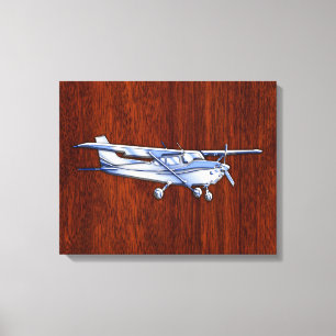 Vliegtuig Cessna Cessna Flying Mahogany Canvas Afdruk