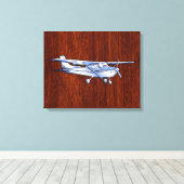 Vliegtuig Cessna Cessna Flying Mahogany Canvas Afdruk (Insitu (Houten vloer))