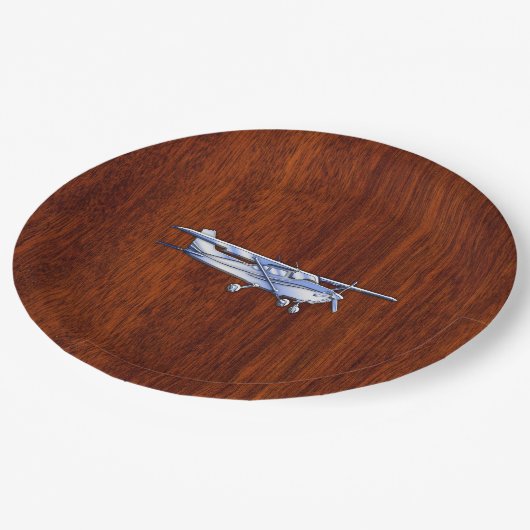 Vliegtuig Cessna Cessna Flying Mahogany Papieren Bordje (Gekanteld)
