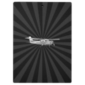 Vliegtuig Cessna Silhouette Flying Black Burst Klembord (Achterkant)