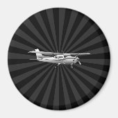 Vliegtuig Cessna Silhouette Flying Black Burst Magneet (Voorkant)