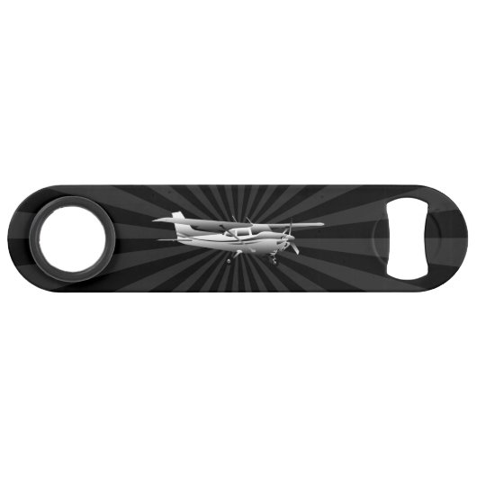 Vliegtuig Cessna Silhouette Flying Black Burst Speed Flessenopener (Voorkant (Horizontaal))