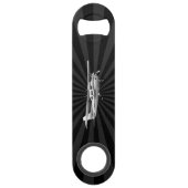 Vliegtuig Cessna Silhouette Flying Black Burst Speed Flessenopener (Voorkant)