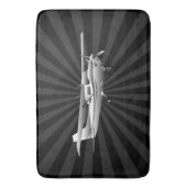 Vliegtuig Cessna Silhouette Flying Black Sunburst Badmat (Voorkant Verticaal)