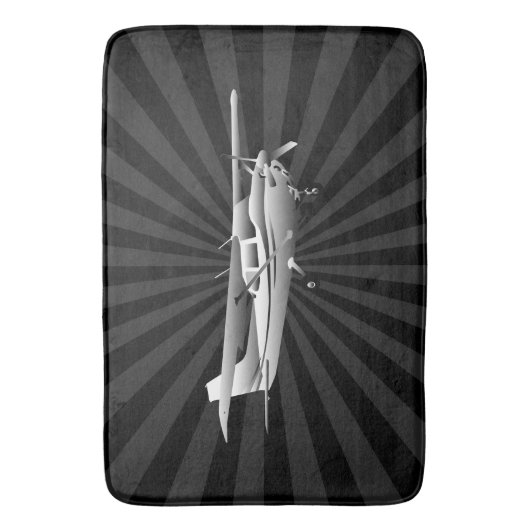 Vliegtuig Cessna Silhouette Flying Black Sunburst Badmat (Voorkant Verticaal)