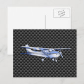 Vliegtuig Chrome als Cessna zwarte koolstofvezel Briefkaart (Voorkant / Achterkant)