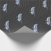 Vliegtuig Chrome als Cessna zwarte koolstofvezel Cadeaupapier (Hoek)