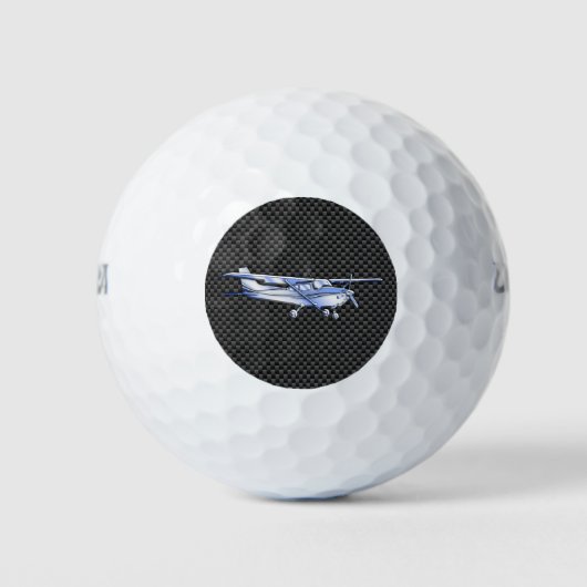 Vliegtuig Chrome als Cessna zwarte koolstofvezel Golfballen (Voorkant)