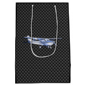 Vliegtuig Chrome als Cessna zwarte koolstofvezel Medium Cadeauzakje (Achterkant)