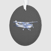 Vliegtuig Chrome als Cessna zwarte koolstofvezel Ornament (voorkant)