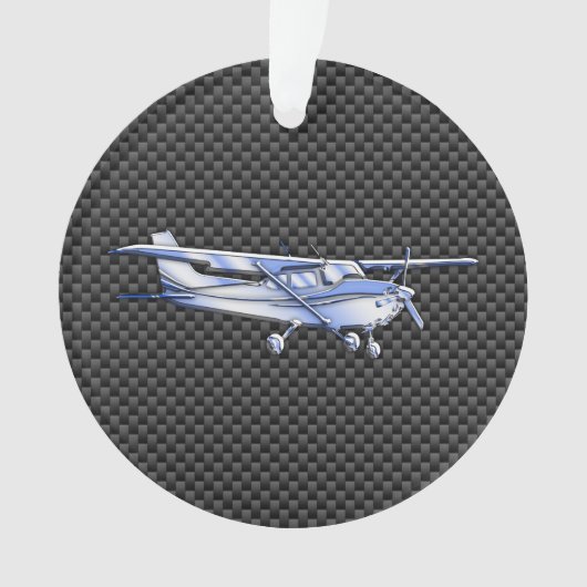 Vliegtuig Chrome als Cessna zwarte koolstofvezel Ornament (voorkant)