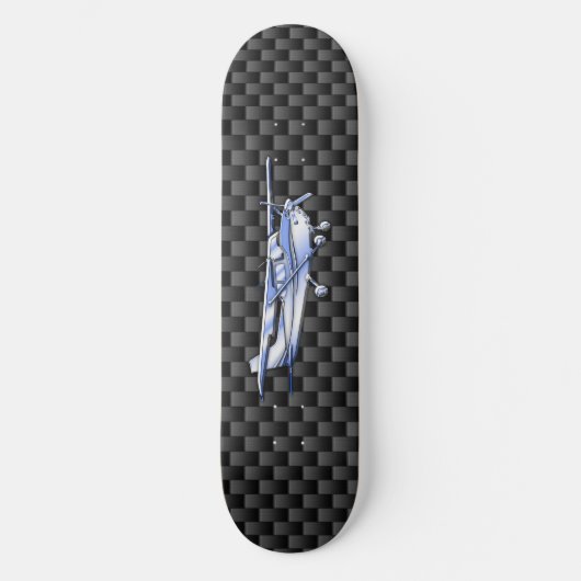 Vliegtuig Chrome als Cessna zwarte koolstofvezel Persoonlijk Skateboard (Voorkant)