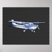 Vliegtuig Chrome als Cessna zwarte koolstofvezel Poster (Voorkant)