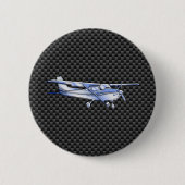 Vliegtuig Chrome als Cessna zwarte koolstofvezel Ronde Button 5,7 Cm (Voorkant)