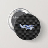 Vliegtuig Chrome als Cessna zwarte koolstofvezel Ronde Button 5,7 Cm (Voorkant /achterkant)