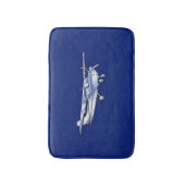 Vliegtuig Chrome Cessna Silhouette die op blauw vl Badmat (Voorkant Verticaal)