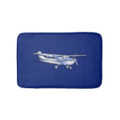 Vliegtuig Chrome Cessna Silhouette die op blauw vl Badmat (Voorkant)