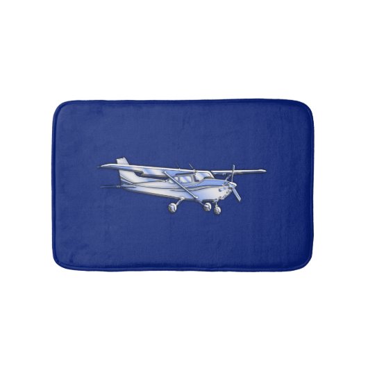 Vliegtuig Chrome Cessna Silhouette die op blauw vl Badmat (Voorkant)