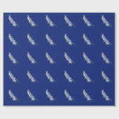 Vliegtuig Chrome Cessna Silhouette die op blauw vl Cadeaupapier (Vlak)