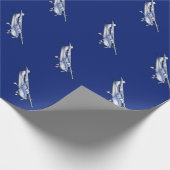 Vliegtuig Chrome Cessna Silhouette die op blauw vl Cadeaupapier (Hoek)