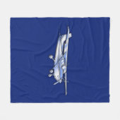 Vliegtuig Chrome Cessna Silhouette die op blauw vl Fleece Deken (Voorkant (Horizontaal))