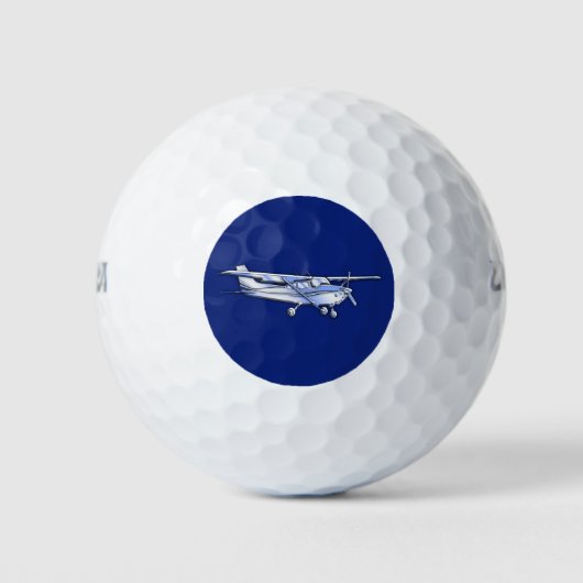 Vliegtuig Chrome Cessna Silhouette die op blauw vl Golfballen (Voorkant)