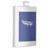 Vliegtuig Chrome Cessna Silhouette die op blauw vl Heupfles (Rechts)
