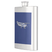 Vliegtuig Chrome Cessna Silhouette die op blauw vl Heupfles (Links)