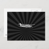 Vliegtuig Classic Cessna Silhouette Sunburst Briefkaart (Voorkant / Achterkant)