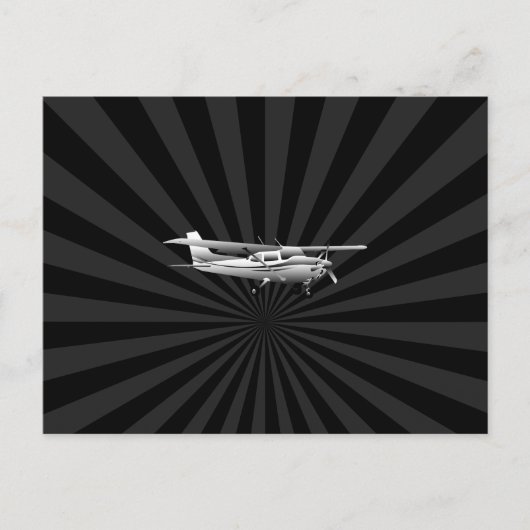 Vliegtuig Classic Cessna Silhouette Sunburst Briefkaart (Voorkant)