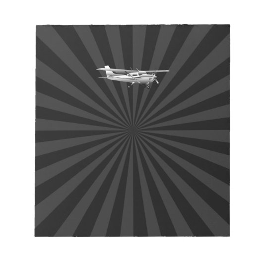 Vliegtuig Classic Cessna Silhouette Sunburst Notitieblok (Voorkant)