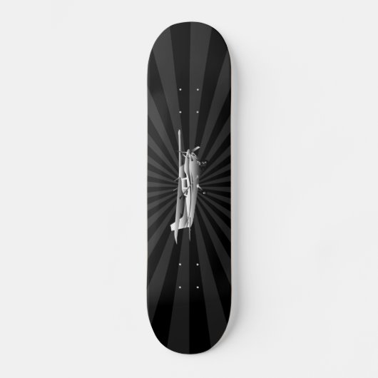 Vliegtuig Classic Cessna Silhouette Sunburst Persoonlijk Skateboard (Voorkant)