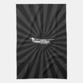 Vliegtuig Classic Cessna Silhouette Sunburst Theedoek (Verticaal)