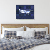 Vliegtuig Classic Chrome Cessna Blue Carbon Fiber Canvas Afdruk (Insitu (Slaapkamer))