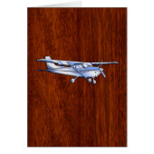 Vliegtuig Classic Chrome Cessna Flying Mahoniehout (Voorkant)