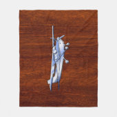 Vliegtuig Classic Chrome like Cessna on Mahogany Fleece Deken (Voorkant)