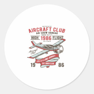 Vliegtuig Club Ronde Sticker