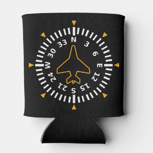 Vliegtuig Compass Flight Instrument Blikjeskoeler (Achterkant)