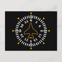 Vliegtuig Compass Flight Instrument Briefkaart