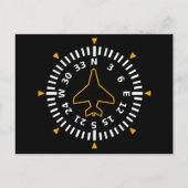 Vliegtuig Compass Flight Instrument Briefkaart (Voorkant)