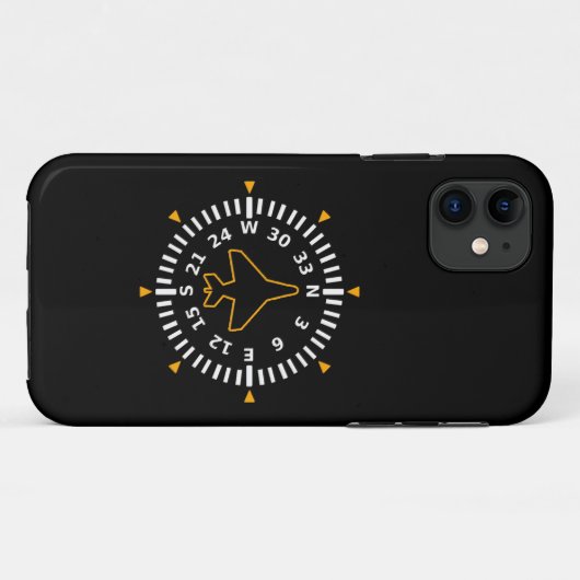 Vliegtuig Compass Flight Instrument Case-Mate iPhone Case (Achterkant (horizontaal))