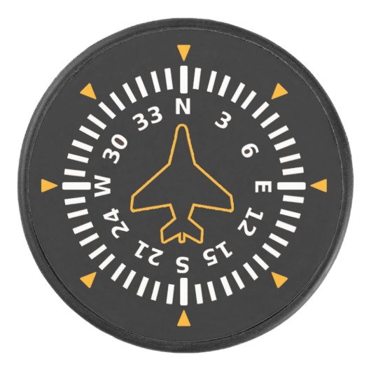 Vliegtuig Compass Flight Instrument Hockey Puck (Voorkant)