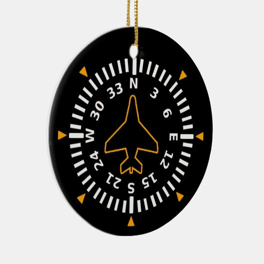 Vliegtuig Compass Flight Instrument Keramisch Ornament (Rechts)