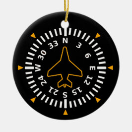 Vliegtuig Compass Flight Instrument Keramisch Ornament