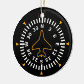 Vliegtuig Compass Flight Instrument Keramisch Ornament (Links)