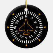 Vliegtuig Compass Flight Instrument Keramisch Ornament (Achterkant)