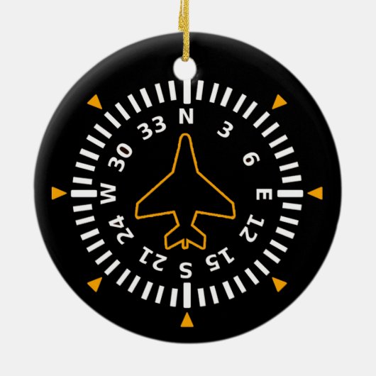 Vliegtuig Compass Flight Instrument Keramisch Ornament (Achterkant)